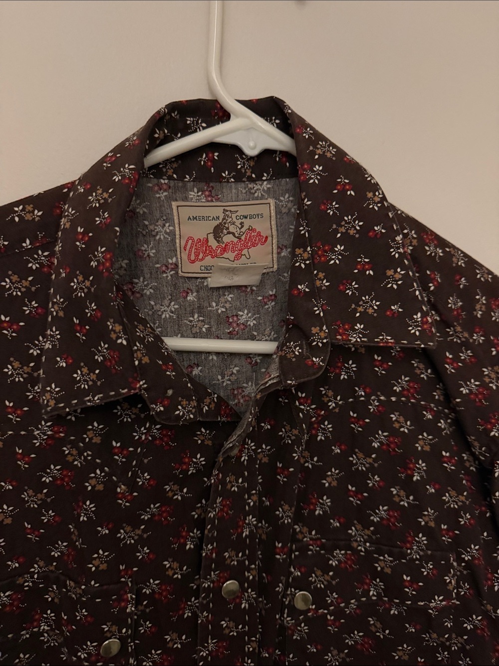 Wrangler Brown Floral Snap-Front Western Shirt